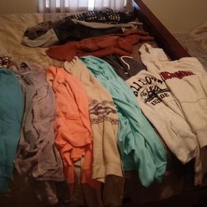 Jackets and hoodies $9 each. 50 for all.